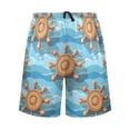 thumbnail image 2 of Men's Pajama Shorts Bottoms with Pockets Soft Lightweight Lounge Sleep Wear Wood Hoods and Wave, 2 of 6