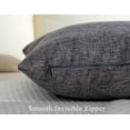 thumbnail image 4 of Set of 2 Linen Throw Pillow Case Square Decorative Farmhouse Burlap Cushion Case for Bed Couch Sofa Bench, 20 x 20 inch (50 cm), Dark Grey, 4 of 6