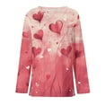 thumbnail image 7 of Lumtrix Valentine Shirts for Women Love Heart T Shirt Long Sleeve Valentines Gift Shirt Casual Crew Neck Tee Plus Size Side Split Tops Hot Pink L, 7 of 7