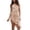 Beige, variant on Wdgfv Women's Shiny Satin Adjustable Straps Backless Cowl Neck Asymmetric Hem Ruched Cami Midi Dress Green M