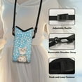 thumbnail image 5 of SEANATIVE Waterproof Crossbody Bag Phone Bag Women Men Cell Phone Purse Shoulder Bag Mini Wallet Shoulder Bag Small Satchel with Removable Adjustable Strap, Cat with Bell Collar Floral Blue, 5 of 7