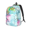 thumbnail image 2 of Balery Dragonfly Floral Vintage Canvas Backpack for Men and Women - Large Capacity, Durable Travel Laptop Bag for School, Work, Hiking, and Outdoor Activities, 2 of 7