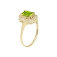 thumbnail image 2 of 10k Yellow Gold Vintage Style Genuine Emerald-Cut Peridot and Diamond Ring, 2 of 5