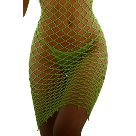 YELETE Women s Lingerie Fishnet Seamless Underwear  G-String Neon Green 1 Pack