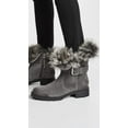 thumbnail image 2 of Sam Edelman Jeanie Gray Suede Fur Lined Lug Sole Moto Lace Up Chelsea Boot (5), 2 of 4