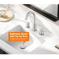 thumbnail image 2 of 8" 2 Handle Brushed Nickel Widespread Bathroom Faucets for Sink 3 Hole, Faucet for Bathroom Sink with Pop Up Drain and cUPC Lead-Free Faucet Supply Hose - Chromium Plating, 2 of 5