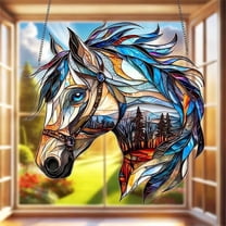 sruoe Sun Catchers Indoor Window, Stained Glass Panels, Acrylic Suncatcher, Suncatchers Outdoor Decoration, Christmas Home Garden Courtyard Window Hanging Ornament