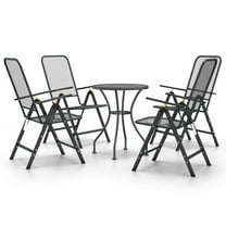 Zofi 5pc Outdoor Breakfast Dining Table and Chairs Set, Foldable, Gray