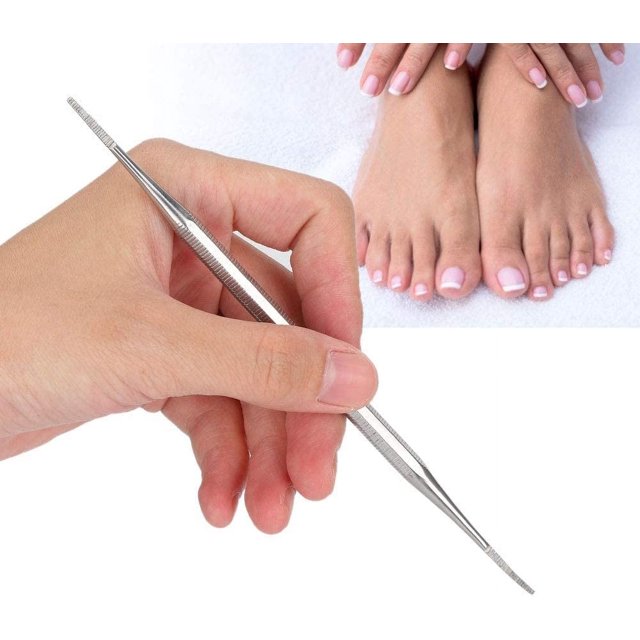 1 lima de uñas de doble punta, lima de uñas de acero inoxidable, herramienta de terapia de pies, limpiador de uñas oso de fresa Electrónica