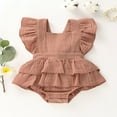 thumbnail image 1 of Ensemble de Tenue pour Nouveau-Né Bébé Fille : Barboteuse Sans Manches à Volants, 1 of 3