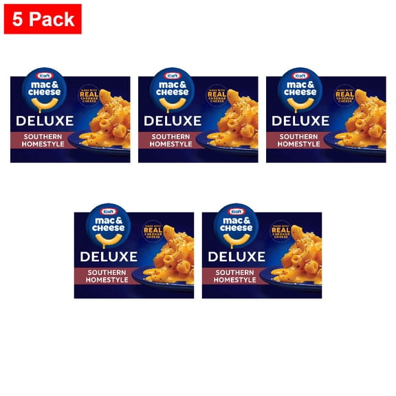 Kraft Deluxe Southern Homestyle Macaroni and Cheese Dinner, Box 11.75 oz - 5 Pack