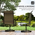 thumbnail image 3 of Set of 2 Patio Swivel Rocker Chairs, High Back Ergonomic Outdoor Chairs with Steel Frame and Breathable Mesh, 23"W x 40"H, Brown, for Garden, Backyard, Deck and Lawn, 3 of 7