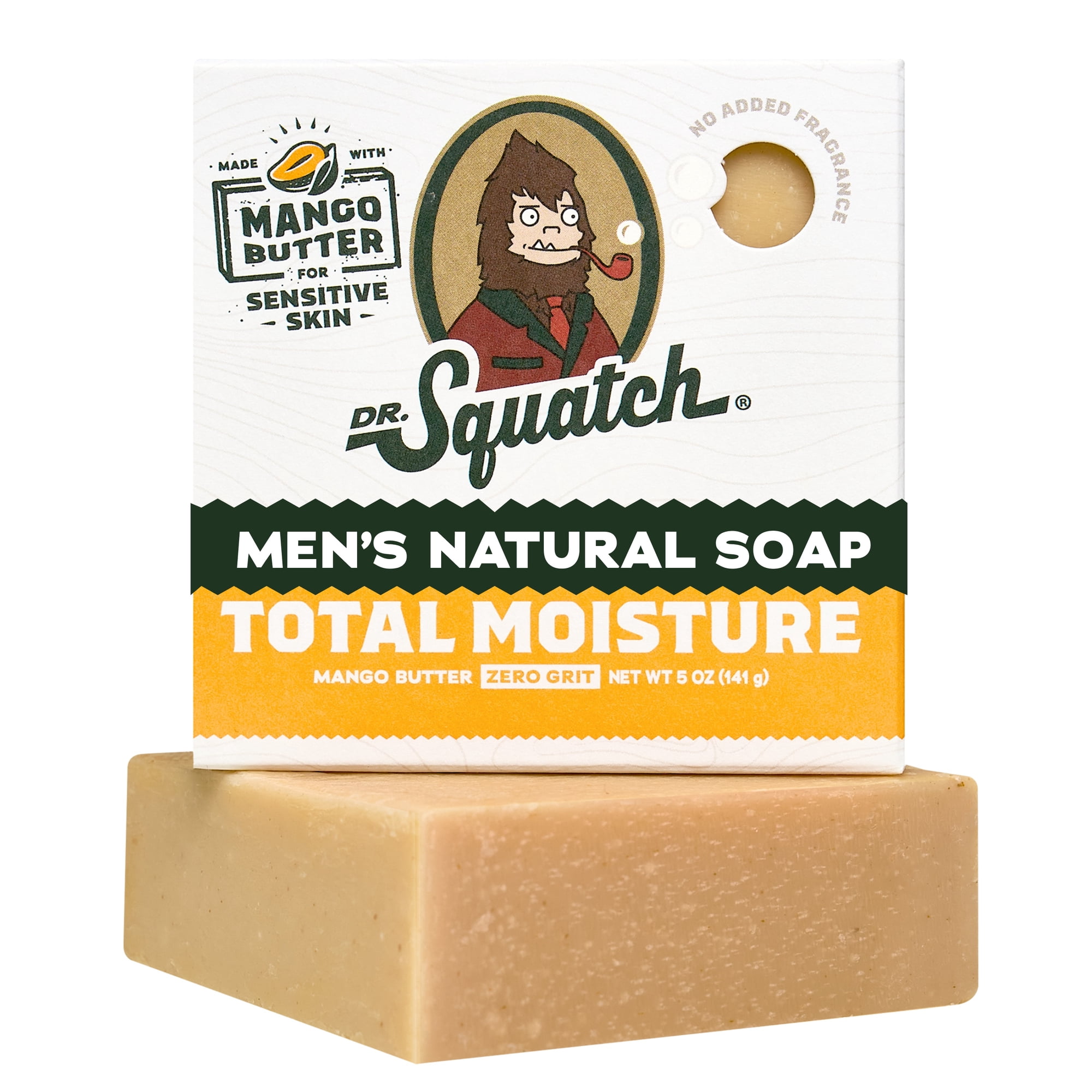 Dr. Squatch Mens Bar Soap Sensitive Skin, Natural Bar Soap for Men, Mango Butter, 5 Oz