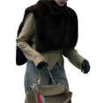 thumbnail image 2 of Chaleco de Piel Sintética para Mujer, Sin Mangas, Chaqueta de Forro de Invierno, Chaleco de Cuello Alto Marrón S, 2 of 10