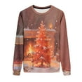 thumbnail image 6 of Women's Christmas Sweatshirts Merry Fleece Xmas Crewneck Sweaters Fashion Christmas Printed Long Sleeve Blouses Casual Loose Shirts Xmas Holiday Pullover Tops, 6 of 9