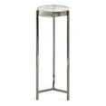thumbnail image 4 of Kate and Laurel Aguilar Modern Drink Table, 9 x 9 x 23, Gray Gunmetal with Clear Glass, Unique Round Glass Accent Table for Small Spaces, 4 of 8