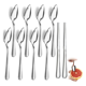 thumbnail image 1 of Juego de Cubiertos de Acero Inoxidable de 10 Piezas para Pomelo, Cucharas y Cuchillos para Pomelo con Borde Dentado, 1 of 5