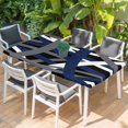 thumbnail image 2 of Navy Blue Black Geometric Table Cloths for 3 Foot Rectangle Tables, Modern Art Abstract Grey Line Patio Waterproof Elastic Fitted Tablecloths, Washable Rectangular Table Cover for Camping, 2 of 8