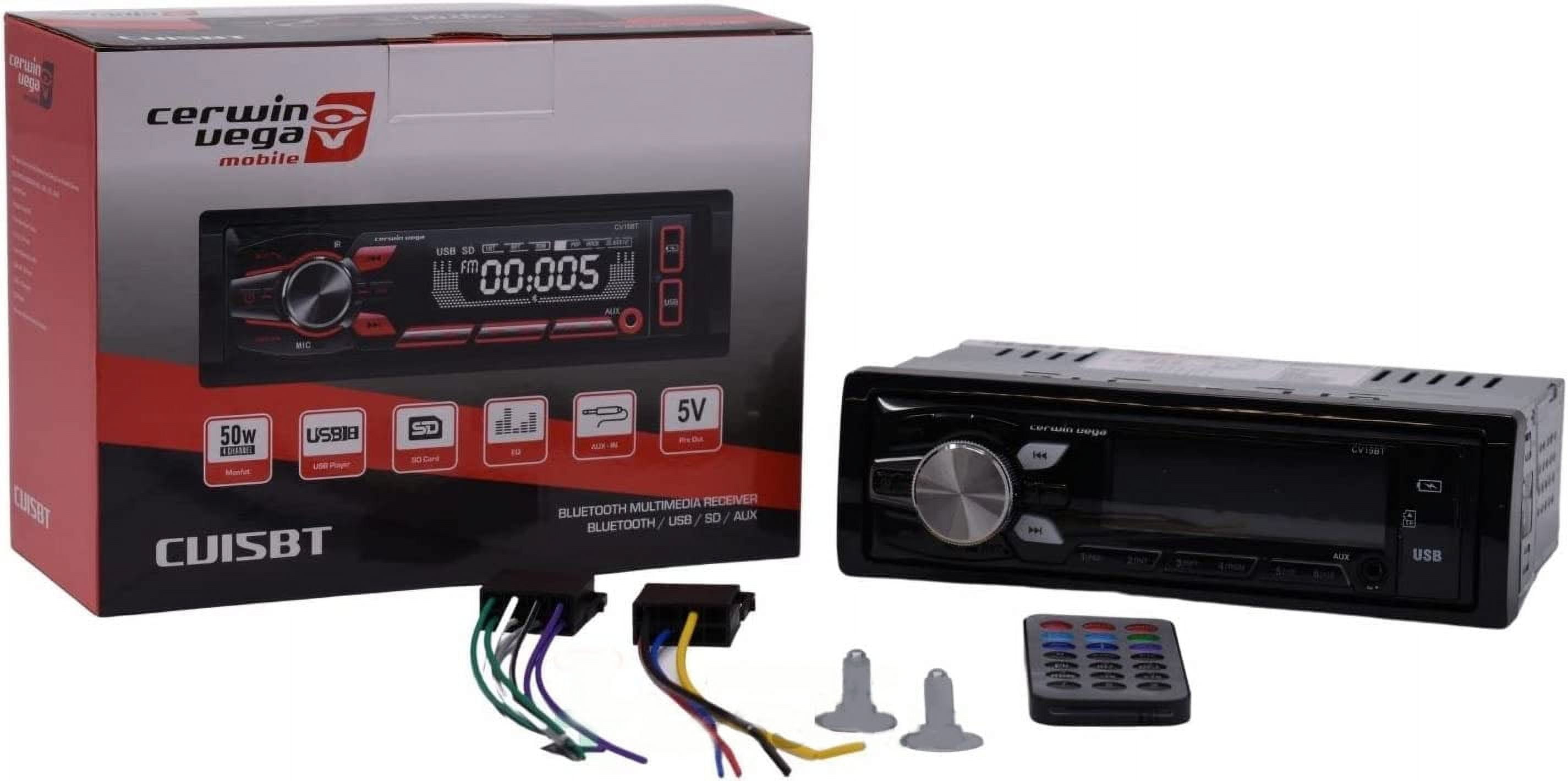 Single Din Multimedia Receiver AM/FM with Bluetooth - CV15BT