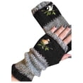 thumbnail image 2 of Cotonie Autumn and Winter New Style Fashion Warmth Stitching Embroidered Gloves Women, 2 of 4