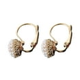 thumbnail image 2 of Jiaroswwei Fashion Women Round Faux Pearl Charm Leverback Earrings Piercing Jewelry Gift, 2 of 8