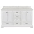 thumbnail image 6 of Harper 60" Double Bathroom Vanity with White Cabinet and Engineered Marble Top, 6 of 7