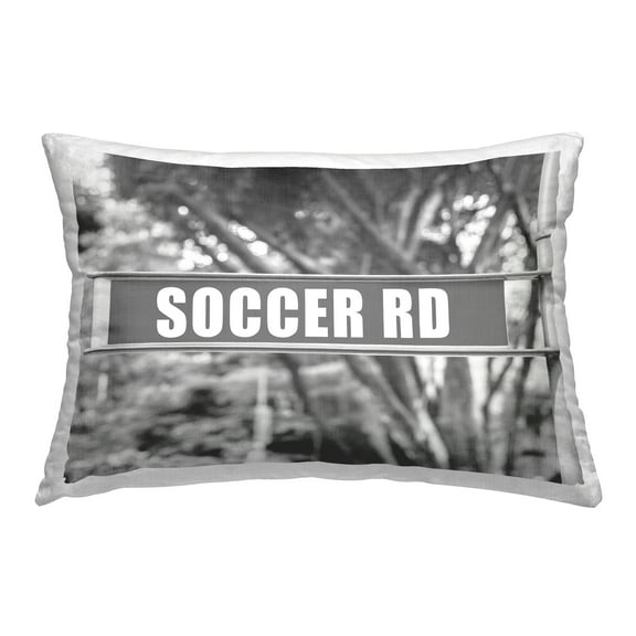 Stupell Industries Soccer Road Sign Decorative Printed Throw Pillow Design by Daphne Polselli.