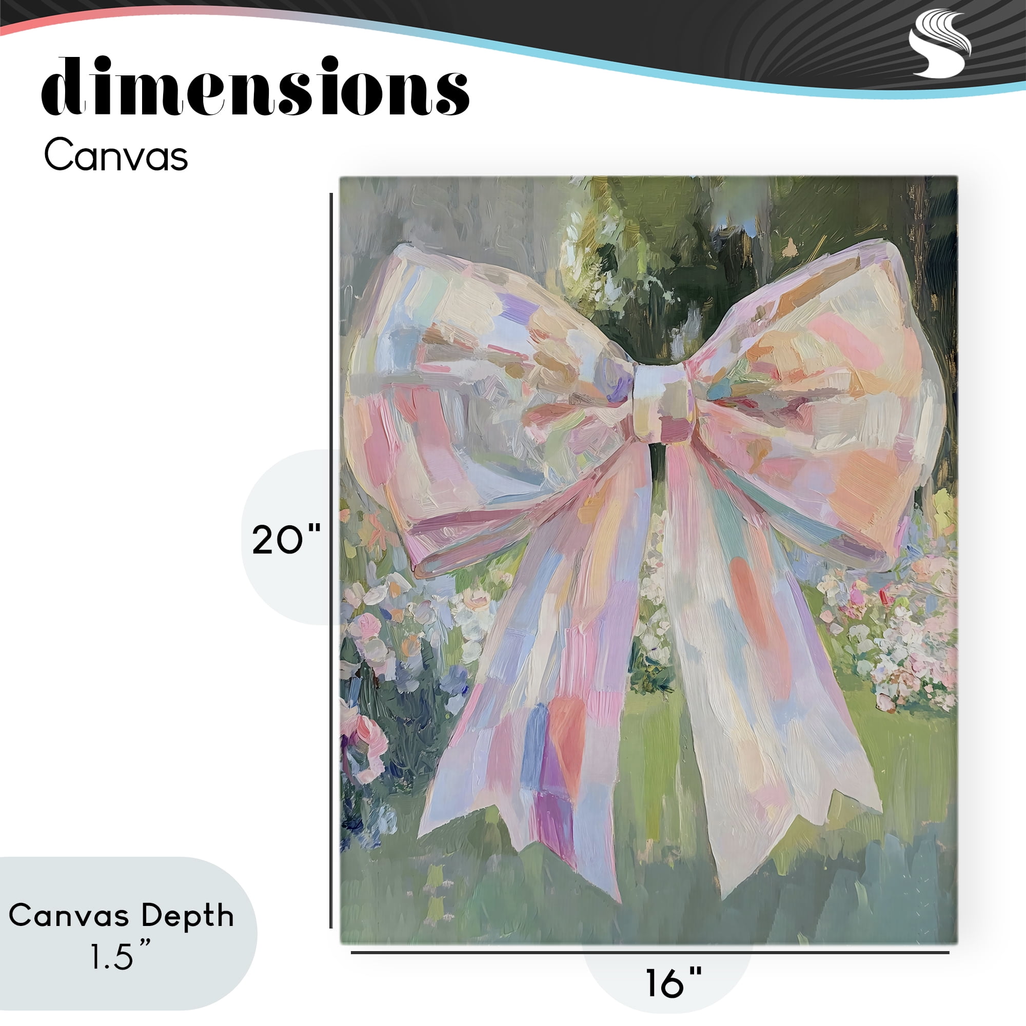 Stupell Industries Iridescent Pink Bow in Garden Canvas Wall Art, design by The Prints Vibe