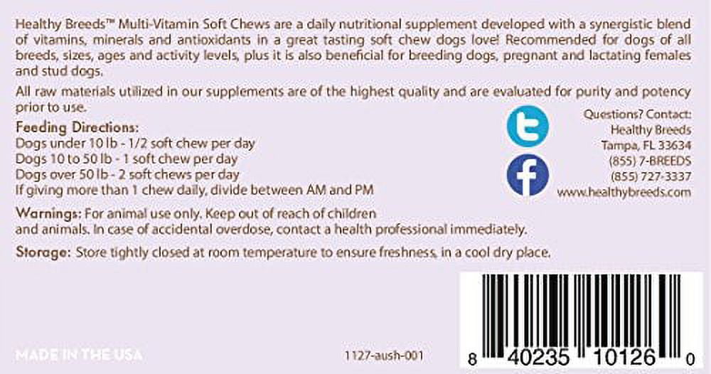 Healthy Breeds Australian Shepherd Multi-Vitamin Soft Chews 60 Count
