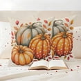 thumbnail image 3 of Burnt Orange Pumpkin Fall Outdoor Waterproof Pillow Covers, Thanksgiving Botanical Leaves Rustic Decorative Square Throw Pillowcase Sofa Cushion Sham for Patio/Couch/Chair, 16"x16" 2 Pack, 3 of 8