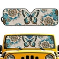 thumbnail image 2 of Uorisanigo Windshield Sun Shade, Blocks Rays Mandala Butterfly Car Front Window Sunshade Compatible with Wrangler JL, Easy to Install Windshield Sunshade for Jeep Wrangler, Keep Your Car Cool, 2 of 7