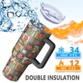thumbnail image 5 of 40oz Pioneer Flower Floral Print Pattern Insulated Tumbler with Handle, BPA-Free Leak Proof Lid and Straws, Double Wall Vacuum, Hot 12h/Cold 34h, 5 of 6