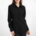 Weardear Womens Smooth WrinkleFree Button Down Shirts Solid Long Sleeve Office Work Dress Tops