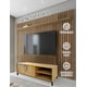 thumbnail image 3 of RED VELVET Mueble para TV Moderno, Color Madera Clara, 2 Estantes y 2 Puertas, Base Metálica Negra, 3 of 7