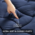thumbnail image 6 of Sleep Zone Twin-XL Cooling Mattress Topper for College Dorm, Premium Zoned Cool Mattress Pad Cover, Padded Mattress Protector Breathable Washable, Deep Pocket 8-21" (Navy, Twin-XL), 6 of 7