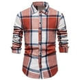 thumbnail image 2 of Xysaqa Flannel Plaid Shirt for Men Long-Sleeve T-Shirt Casual Slim Fitted Buttons Down Shirts, 2 of 9