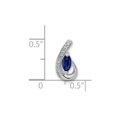 thumbnail image 4 of 1/4 Carat (Ctw) Natural Blue Sapphire Drop Pendant Necklace in 14K White Gold with Chain for Women, 4 of 5