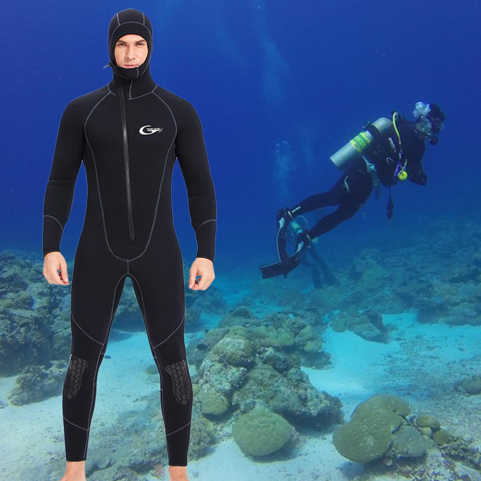 3mm Neoprene Wetsuit Scuba Diving Suit Unisex Hooded Wet Suit Keep Warm for  Surfing Snorkeling - XXL 