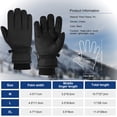 thumbnail image 2 of Men Women Winter Gloves Touchscreen Waterproof Windproof Anti-Slip Cold Weather Warm Gloves for Running, Hiking, Cycling, Driving, Black, L, 2 of 7