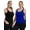 Black+Blue, variant on Baywell 2PCs Women Plus Size Tank Tops, Workout Vest with Padded Bra Casual Comfortable Ribbed Knit Sleeveless Tops