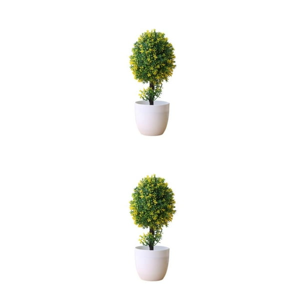 Maceta de árbol de simulación Toystoory estilo nórdico Amarillo 2Conjunto