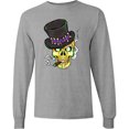 thumbnail image 3 of Inktastic Mardi Gras Skull with Cigar Long Sleeve T-Shirt, 3 of 5