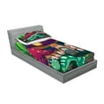 thumbnail image 2 of Ambesonne Colorful Fitted Sheet & Pillow Sham Set, Worm Mushroom House, Twinxl, Multicolor, 2 of 2