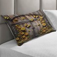 thumbnail image 2 of Ambesonne Rustic Quilted Pillowcover, Yellow Farmhouse Romance, 36" x 20", Mustard Taupe Caramel, 2 of 2