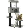 thumbnail image 1 of PawHut Cat Tree Tower with Condo Hammock Light Grey 47", 1 of 10