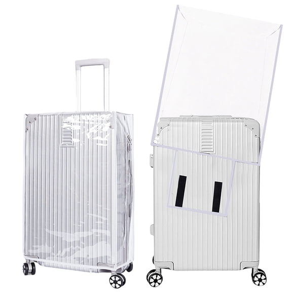 26 Inch Suitcase Cover Clear Luggage Sleeve PVC Suitcase Cover Protectors Waterproof Durable Material White Border Thicken Full Protective