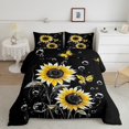 thumbnail image 2 of Homewish Cartoon Sunflower Teen Bedding Comforter Set, Dreamy Butterfly Animal Twin Comforter Sets, Rustic Plant Botanical Reversible Bedding Set, Super Cozy Room Decor, 2 Pieces, 2 of 8