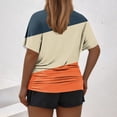 thumbnail image 4 of Fiudx Ofertas y Liquidaciones Camiseta de Manga Corta Grande con Cuello Redondo Plisada y Cintura de Manga Corta Informal a La Moda para Mujer, 4 of 5