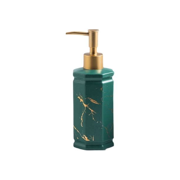 Dispensador de jabón líquido recargable de cerámica de lujo, botella con bomba for tocador de baño, encimera y lavabo.