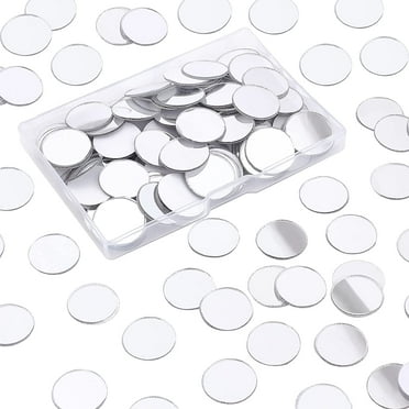 DIY 200pcs 0.78 Inch Mini Acrylic Mirror Tiles Craft Mirrors Flat Round Self-Adhesive Decorative Mosaic Tiles Wall Stickers for Home Decoration Crafts Jewelry Making Clear DIY